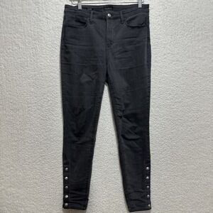 Talbots Women's Mid Rise‎ Jeggings Side Button Hem Jeans Dark Gray Size 8